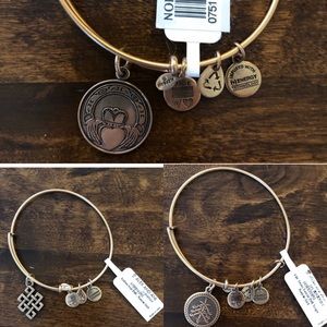 THREE Alex + Ani bracelets.